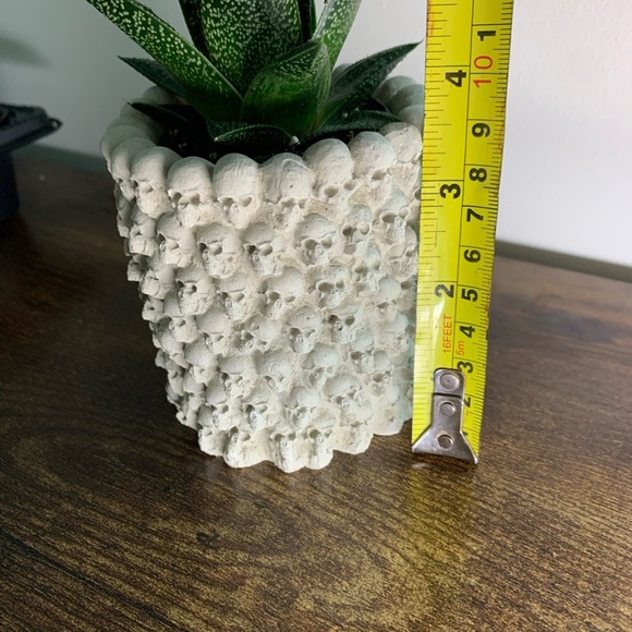 handmade SKULL Planter Cement Makeup Brush Holder - Picture 4 of 4